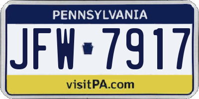 PA license plate JFW7917