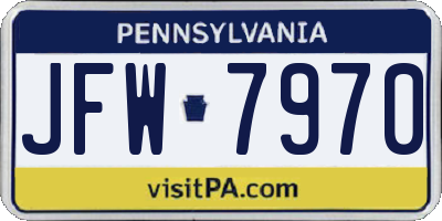 PA license plate JFW7970