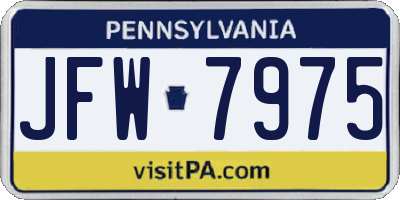 PA license plate JFW7975