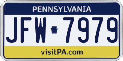 PA license plate JFW7979