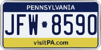 PA license plate JFW8590