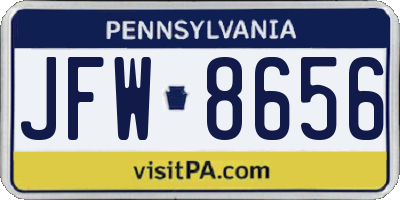 PA license plate JFW8656