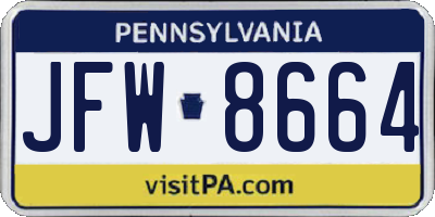 PA license plate JFW8664