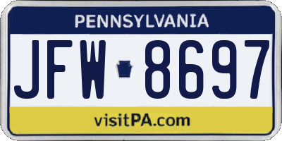 PA license plate JFW8697