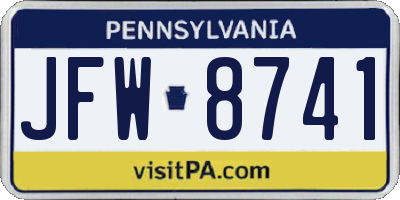 PA license plate JFW8741