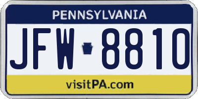 PA license plate JFW8810