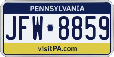 PA license plate JFW8859