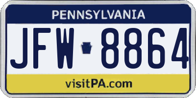 PA license plate JFW8864