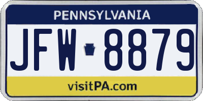 PA license plate JFW8879