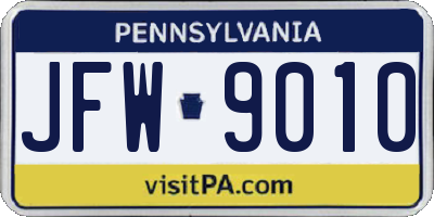 PA license plate JFW9010