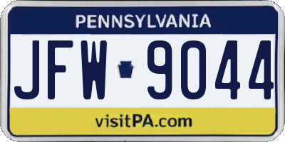 PA license plate JFW9044