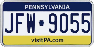 PA license plate JFW9055