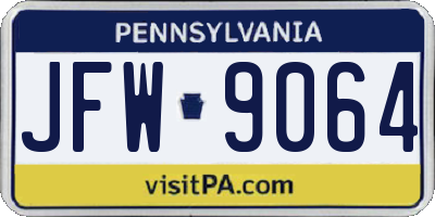 PA license plate JFW9064