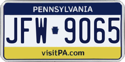 PA license plate JFW9065