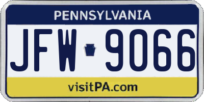 PA license plate JFW9066