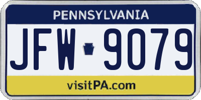 PA license plate JFW9079