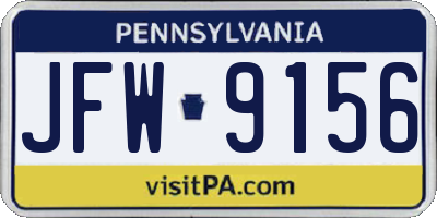 PA license plate JFW9156