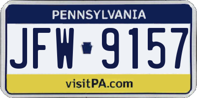 PA license plate JFW9157