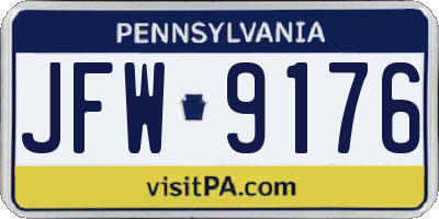 PA license plate JFW9176