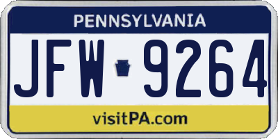 PA license plate JFW9264