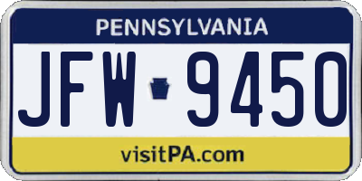 PA license plate JFW9450