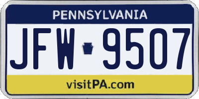 PA license plate JFW9507