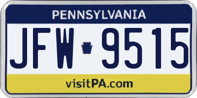 PA license plate JFW9515