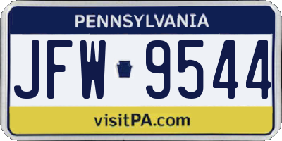 PA license plate JFW9544