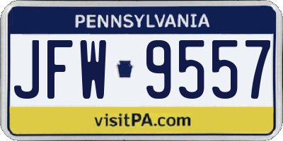 PA license plate JFW9557