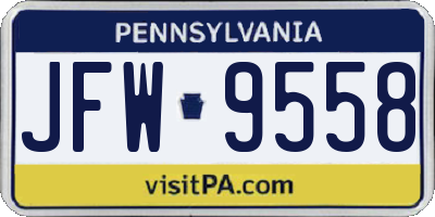 PA license plate JFW9558