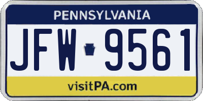 PA license plate JFW9561