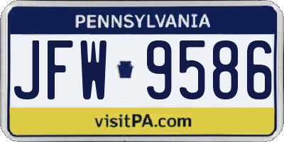 PA license plate JFW9586