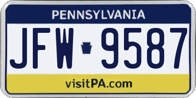 PA license plate JFW9587