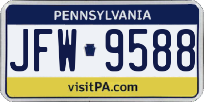 PA license plate JFW9588