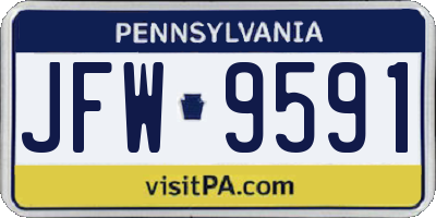 PA license plate JFW9591