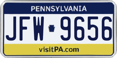 PA license plate JFW9656