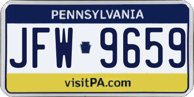 PA license plate JFW9659