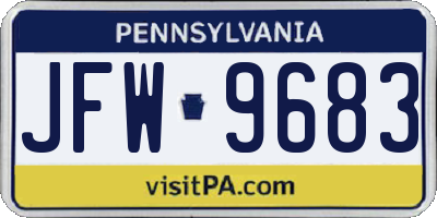 PA license plate JFW9683