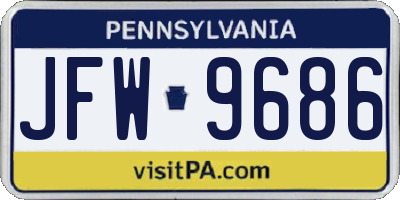 PA license plate JFW9686