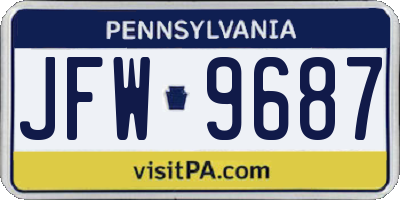 PA license plate JFW9687
