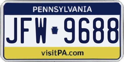 PA license plate JFW9688
