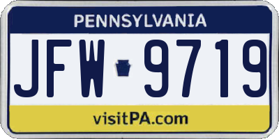 PA license plate JFW9719