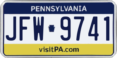 PA license plate JFW9741