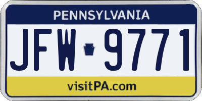 PA license plate JFW9771