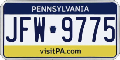 PA license plate JFW9775