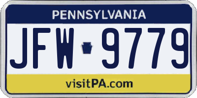 PA license plate JFW9779