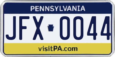 PA license plate JFX0044