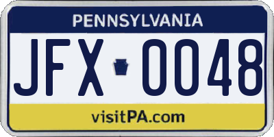 PA license plate JFX0048
