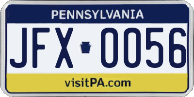 PA license plate JFX0056