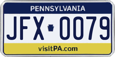 PA license plate JFX0079